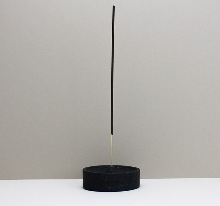 Single Black Granite Incense Holder - Image 1