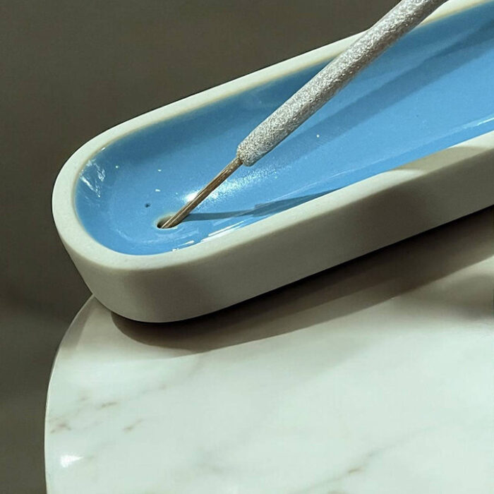 Ceramic Incense Holder Long Blue - Image 2