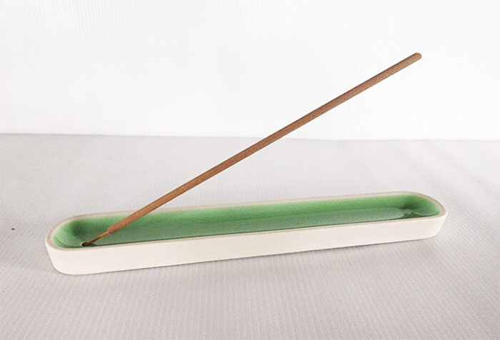 Ceramic Incense Holder Long Green - Image 1
