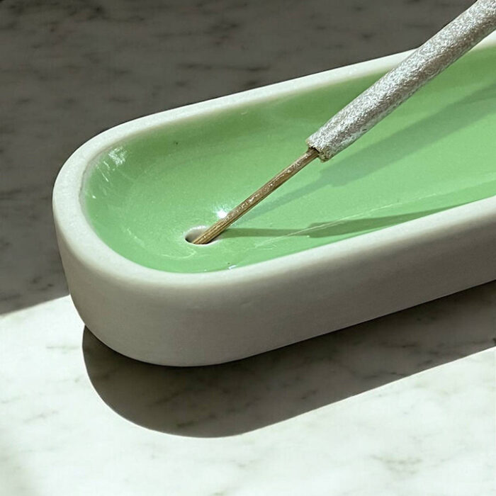 Ceramic Incense Holder Long Green - Image 2