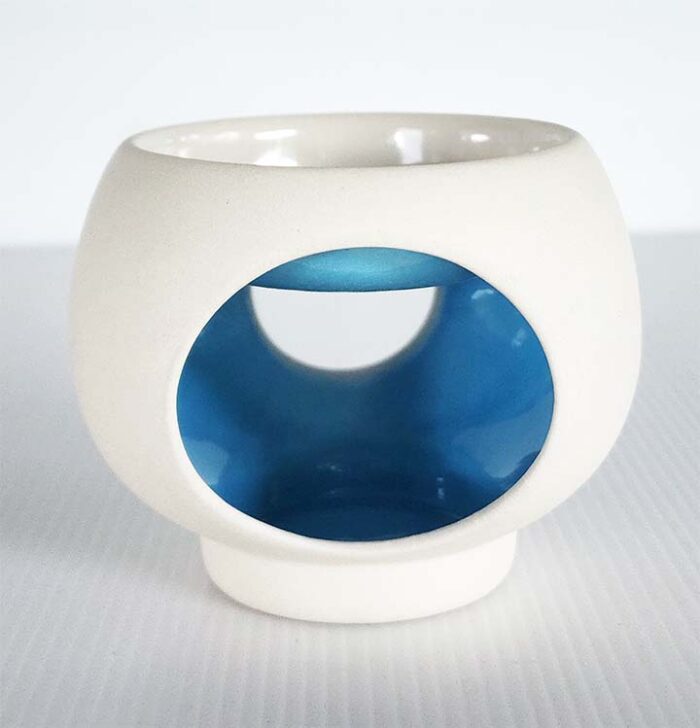 Small Oil Burner – Round – Blue - Image 1