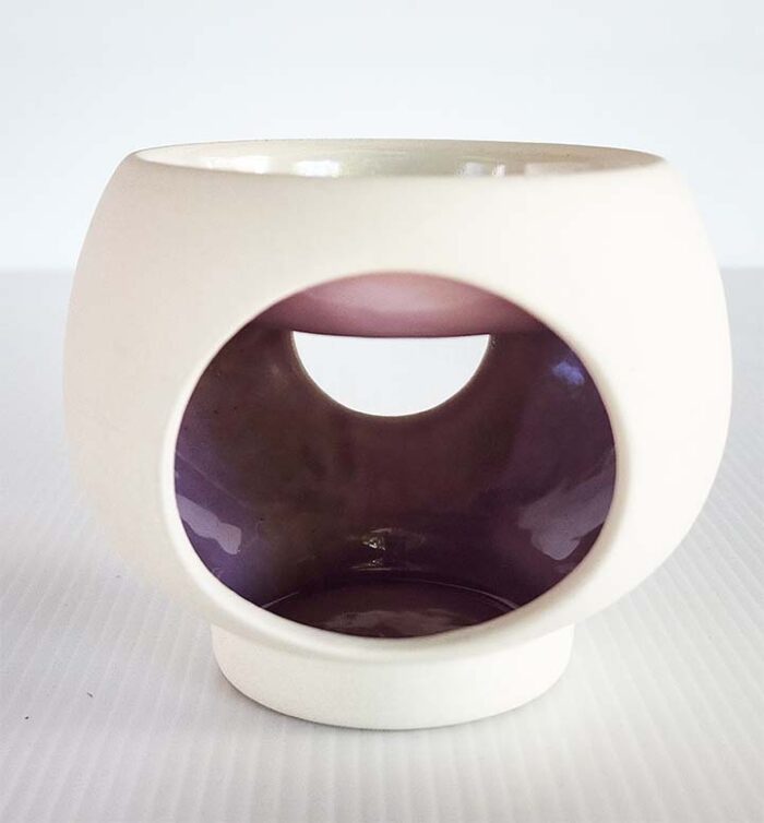 Small Oil Burner – Round – Purple - Image 1