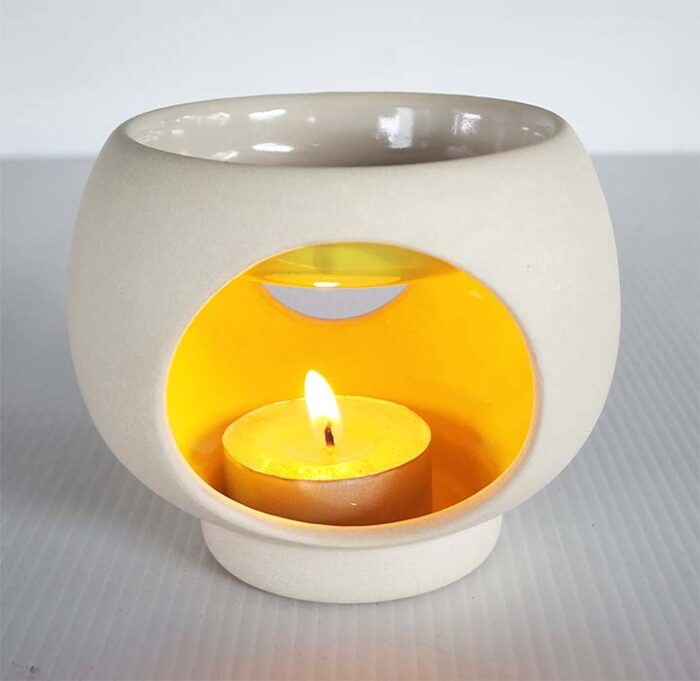 Small Oil Burner – Round – Yellow - Image 1