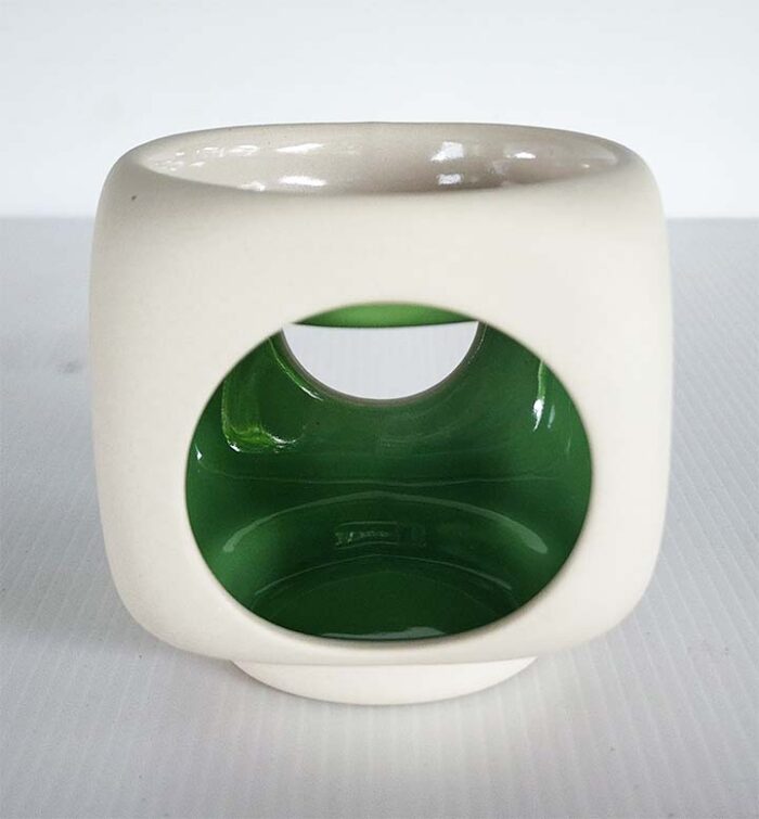 Small Oil Burner – Square – Green - Image 1