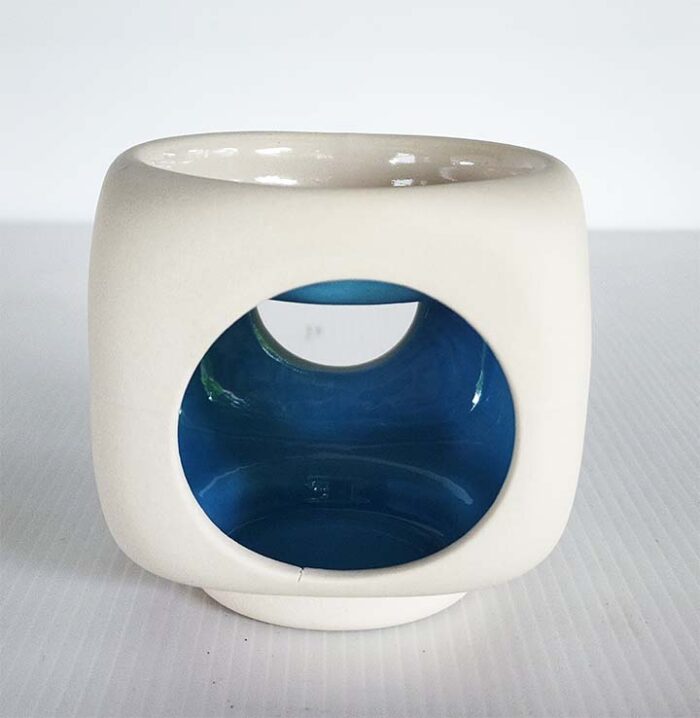 Small Oil Burner – Square – Blue - Image 1