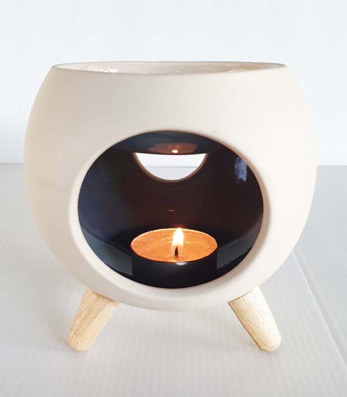 Oil Burner – Round – Grey - Image 1
