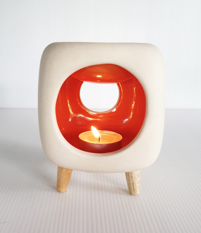 Oil Burner – Square – Orange - Image 1