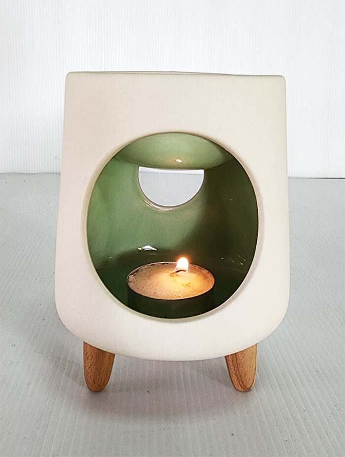 Oil Burner – Pyramid – Green - Image 1