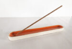 Ceramic Incense Holder Long Orange