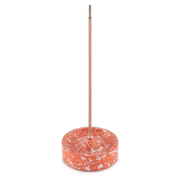 Single Orange & White Incense Holder - Image 1