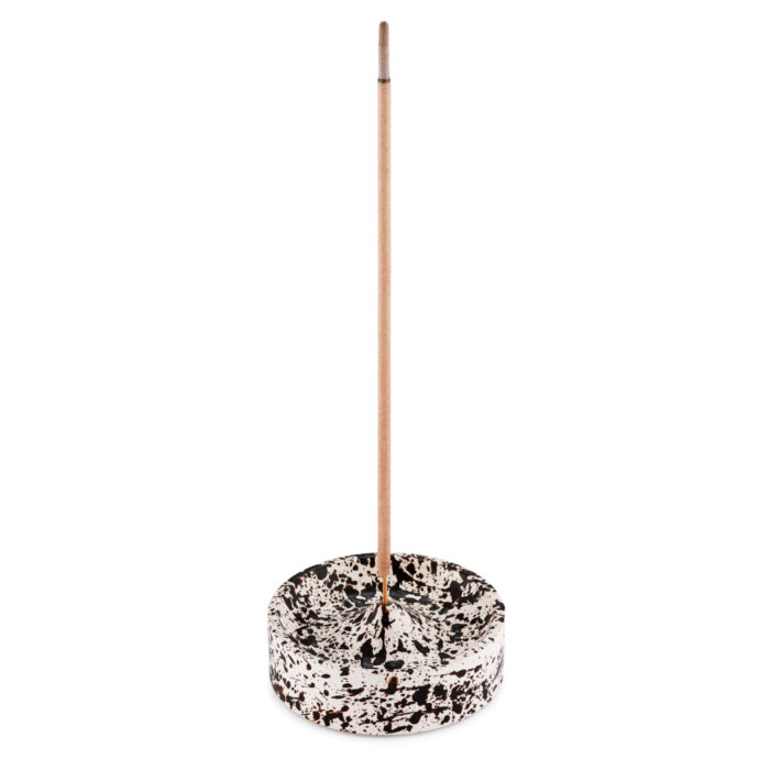 Single Speck Black & White Incense Holder - Image 1