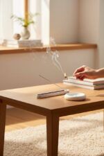 Ceramic Incense Holder Round White - Image 2